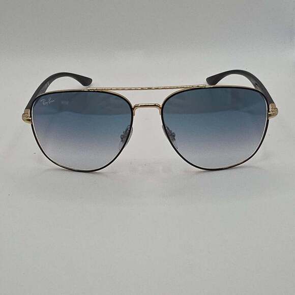 Ray-Ban RB3683 Sunglasses in Black On Gold and Blue - Picture 4 of 10